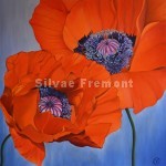 Orange Oriental PoppyHuile sur toile60 x 60 cm